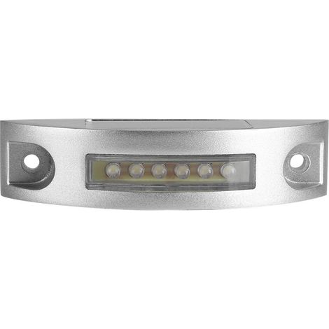 Lampe de chemin/allée/marche arrière étanche en aluminium moulé, alimentée à l'énergie solaire, 6 LED, blanche (1/5)