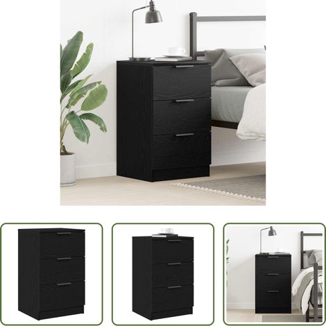 Rangement chambre - Cabinet de chevet Chêne noir 40 x 65 x 65 cm Bois d'ingénierie (1/5)
