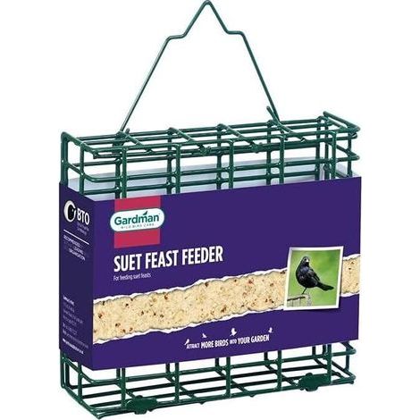 Bird Feeder, Steel and Plastic, Hinged Lid, For Suet, Outdoor (1/2)