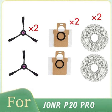 Lot de 6 pour P20 Pro vidage automatique aspirateur robot brosse latérale chiffon sac à poussière nettoyeur pièces de rechange (1/5)