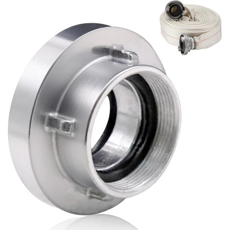 Raccord C 2 Pouces - 1 Pièce - Alliage D'aluminium - Filetage Intérieur Avec Joint - Pour Tuyaux Et Réservoirs - Argenté (1/5)
