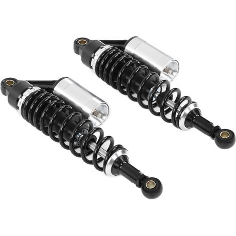 Paire d'amortisseurs moto 340mm, ressorts de suspension arrière universels pour ATV SUV, noir et argent (1/5)