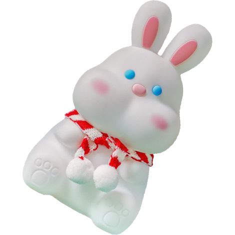Veilleuse lapin à 3 niveaux d'intensité lumineuse réglable, rechargeable, en silicone, idéale pour la chambre à coucher. (1/5)