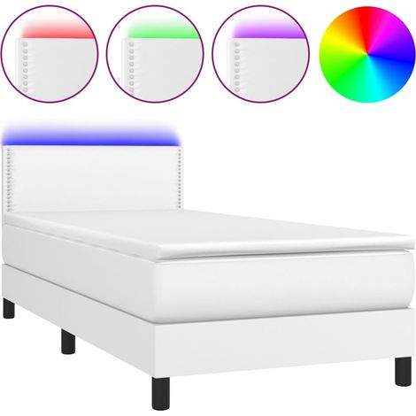 Maison Exclusive - Cama box spring colchón y LED cuero sintético