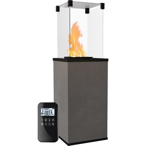 KRATKI Gaskamin PATIO MINI Quarzstein Calce Anthrazit Gasheizgerät 4-8,2 kW (1/5)