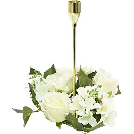 Guirlande de Roses de Simulation, Mini Anneau de Bougie pour la Décoration de Placard de Table à Manger de Salon de Fête de Mariage (H) (1/5)