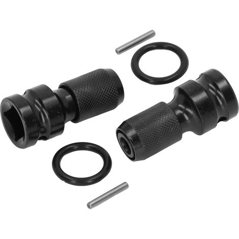 2er-Set Steckschlüsseladapter 1/2" Vierkant auf 1/4" Sechskant Schnellverschluss für Bohrmaschinenschlüssel (1/5)