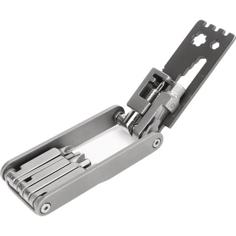 Outil Multifonction Vélo 17 en 1 Pliable, Kit de Réparation Chaîne Portable en Acier Inoxydable pour Cyclisme (1/5)