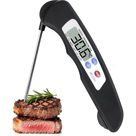 Thermomètre viande cuisson barbecue à sonde pliable, lecture rapide, thermomètre de cuisine numérique pour viande, pâtisserie et boissons, -50°C à 300°C, écran LCD (1/5)