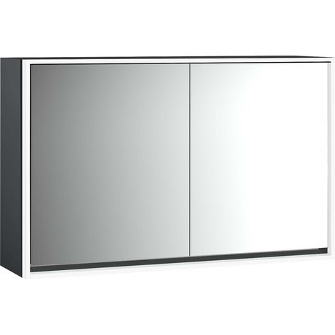 Armario con espejo iluminado emco loft, 1300mm, 2 puertas, modelo (1/5)