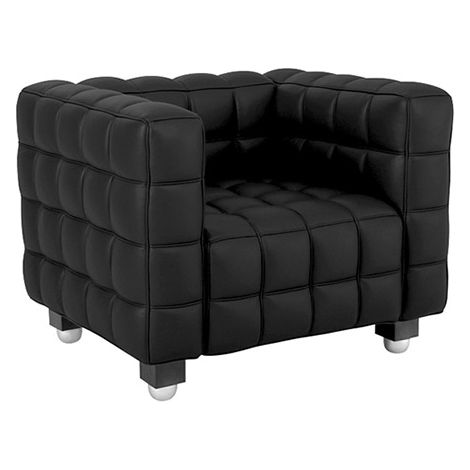 Poltrona Rivestita in Pelle Vegana Imbottita - Nubus Nero