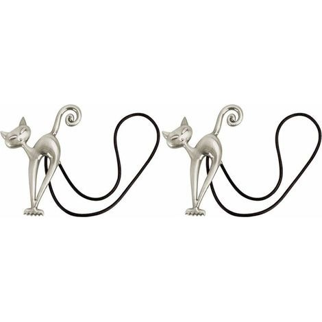 2Pcs Embrasse à Rideaux Magnétique Attache Rideau Aimanté Boucle de Rideau Magnifique Clip Rideau en Motif de Chat Accessoires pour Rideaux pour Maison Salon Chambre Bureau (1/5)
