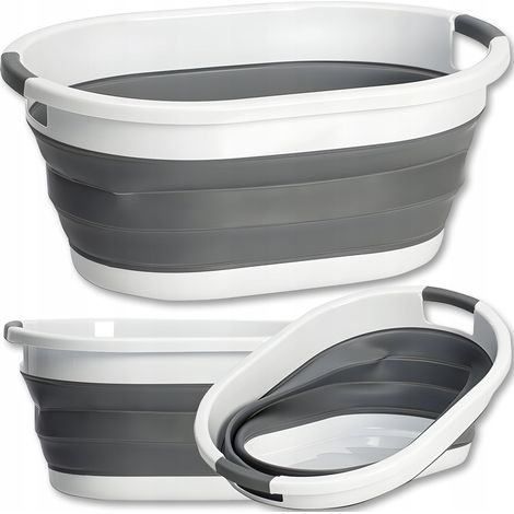 Große, faltbare Silikonschüssel, faltbarer Wäschekorb, runde Badewanne, 25 l