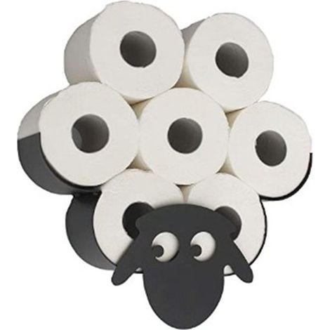 Black Sheep-Shaped Toilet Paper Holder – A fun animal-shaped toilet paper organizer that holds 7 rolls of toilet paper and is suitable for the bathroom. (1/5)