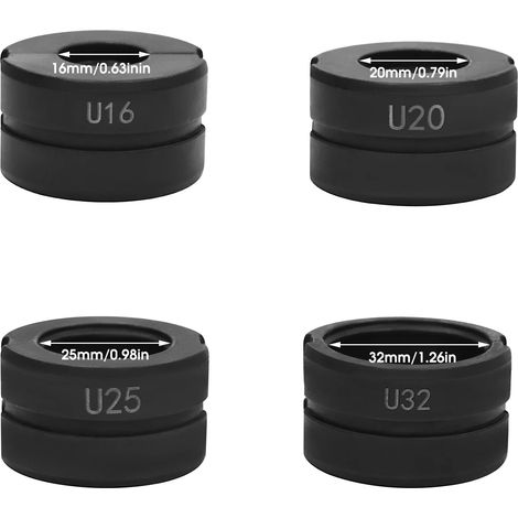 Jaws de sertissage de tuyaux, matrices en U, compatibles avec divers outils, noir (1/2)