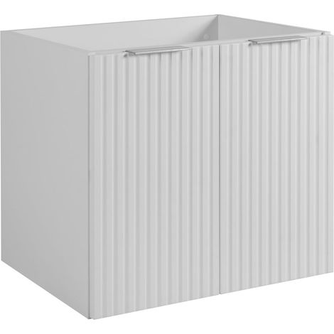 Mobile da bagno, Bianco + maniglia argento, 60 x 57 x 46 cm (1/5)