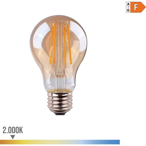 Ampoule LED EDM Standard Filament Verre Vintage E27 6W 560lm 2000K Lumière Chaude Ø6x10,6cm (1/3)