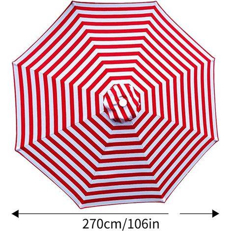 UV-beständiges und wasserdichtes Sonnenschirmdach, geeignet für Gärten und Strände, 270 cm, 8 Streben. (1/4)