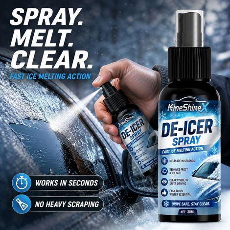 KineShineX Auto-Enteisungsspray – Schneller Windschutzscheiben-Eisentferner zum Enteisen und Schmelzen von Autoscheiben im Winter (1/5)