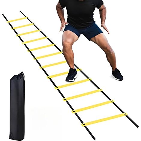 Échelle de Coordination,Accessoires D'entraînement de Football,Échelle D'entraînement Con Bolsa de Transporte,Utilisé pour Le Football,Le Tennis et la Boxe,6 m à 12 Sections (1/5)