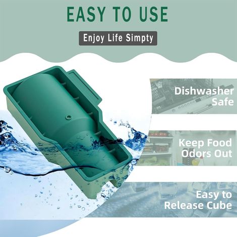 Eiswürfelform für Stanley-Becher, hohle zylindrische Silikonform mit Deckel, großer grüner Eiswürfelbereiter (2er-Set) (1/5)