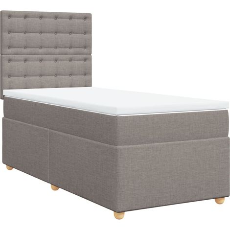 Maison Exclusive - Cama box spring con colchón tela gris taupe 90 (1/5)