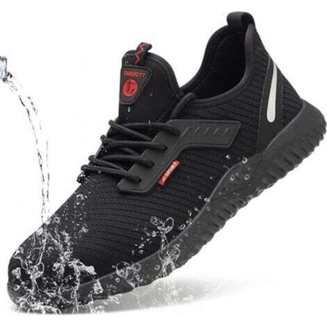 Aiperq – Chaussures de sécurité homme et femme 43EU – Embout acier ultra léger – Tige en maille respirante pour chantiers – Semelle caoutchouc (1/4)
