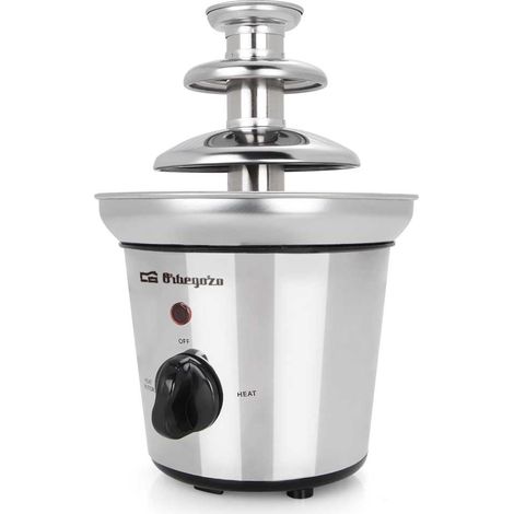 Orbegozo fuente de chocolate FCH 4000, cuerpo + fuente de acero inoxidable, 3 pisos, función mantenimiento del calor, base antideslizante, 32 W