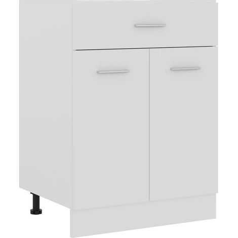 Mobiletto da cucina moderno in stile scandinavo con cassetti pratico contenitore 60 x 46 x 81 cm legno composito bianco 020047663