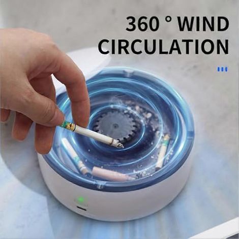 Cendrier multifonctionnel sans fumée, purificateur d'air pour intérieur et extérieur, cendrier électrique de bureau rechargeable par USB avec filtre B (1/5)