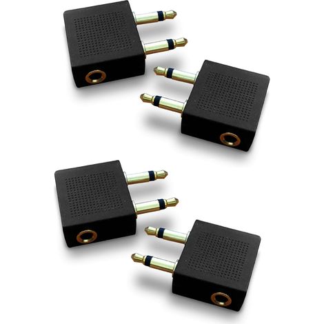 Adaptateurs pour Casque d’Avion Plaqué Excellente Qualité Sonore 4 Pièces Or (1/5)