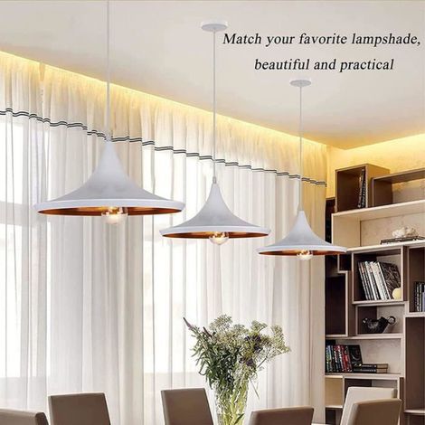 2 Pièces E27 Douille de Lampe, Porte Lampe Suspension Pendentif Lampes Suspendues Accessoires Avec 1m Câble (1/4)