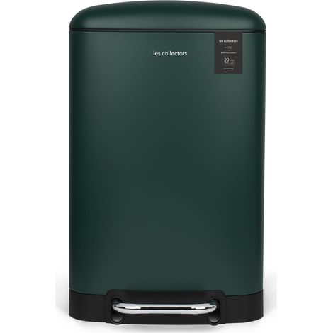 Poubelle de Cuisine à Pédale N°501, Acier inoxydable, Capacité 20L, Sac compatible 30L, Compacte, Pratique, Fermeture silencieuse, Seau intérieur amovible, Finition Mat, Vert canard (1/5)