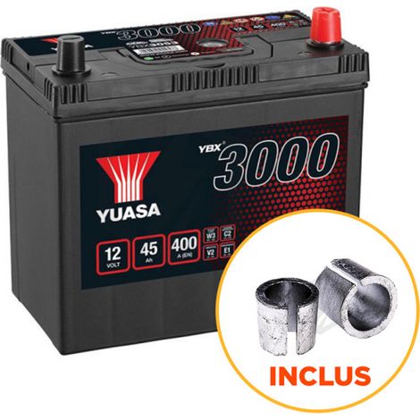 Yuasa – Batterie voiture 12V 45Ah YBX3053 – Puissance de démarrage 400A – Technologie plomb calcium – Entretien sans souci