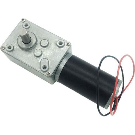 Moteur à engrenages à vis sans fin 12 V 12 tr/min CC, 70 kg/cm, couple élevé, autobloquant, mini-turbine, inverseur, pour robot de bricolage, table rotative, serrure de porte, rideau (12 V 12 tr/min) (1/4)