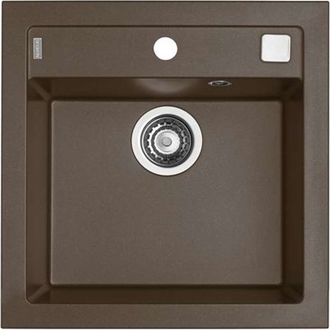 Alveus Formic - Fregadero de granito 52x51 cm, con control de desagüe, chocolate 1103764