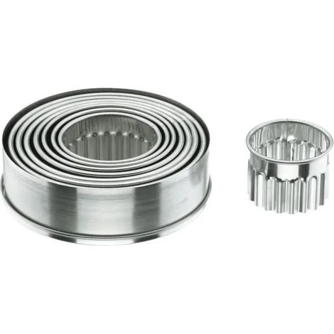 Lacor Runde Wellen-Ausstecher Edelstahl Silber Set 9 Teile