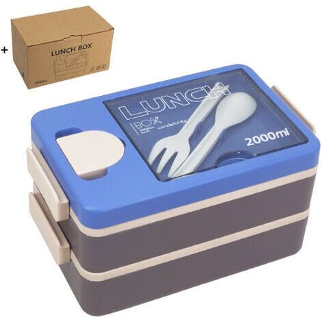 Boîte à Bento pour adultes – Boîte à déjeuner Bento pour enfants avec cuillère et fourchette – Durable et taille parfaite pour manger au restaurant(bleu violet) (1/5)