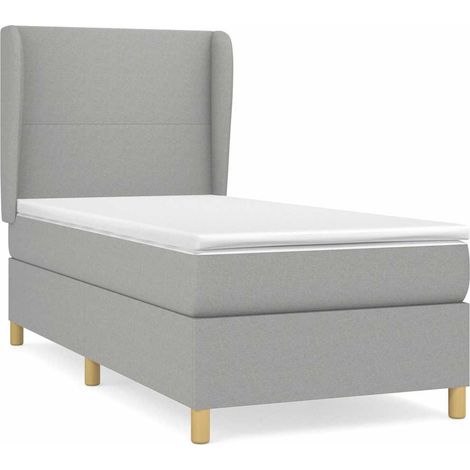 Maison Exclusive - Boxspringbett mit Matratze Hellgrau 90x190 cm (1/5)