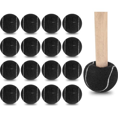CCYKXALot de 24 balles de tennis prédécoupées pour pieds de meubles et protection du sol, chaises, bureaux,balles de tennis pour pieds de chaises (noir) (1/5)
