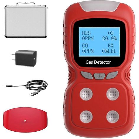 Gasmonitor, 4 Gasdetektoren für H₂S, CO und O₂, A