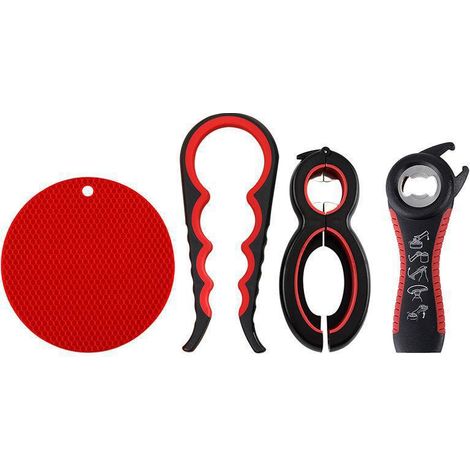 Multifonctionnel Ouvre Bocal Manuel Facile Ouvre Canette Can Opener Caoutchouc Bocaux Pince à Bocaux (1/4)