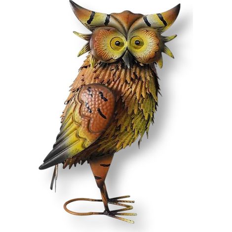 Figurine hibou plume de feu 20x13x37cm (1/4)