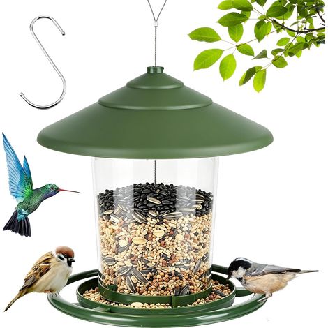 Distributeur de Nourriture pour Oiseaux Suspendu: Mangeoire à Oiseaux Pliable, Mangeoire à Suspendre pour Jardin Balcon, Station d'alimentation Résistante aux Intempéries pour Oiseaux Sauvages (Vert) (1/5)