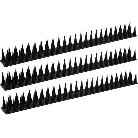 Púas repelentes de aves, diseño flexible, material no tóxico, color negro - 3 unidades (1/2)
