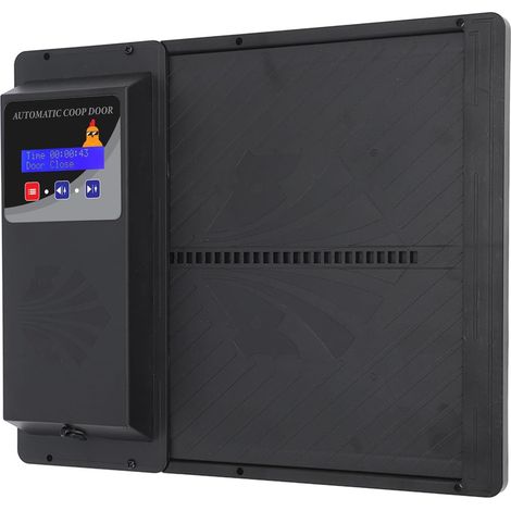 Porte Automatique de Poulailler, Commande par Minuterie, Ouvre-Porte Horizontal alimenté USB avec Affichage LED, pour Poulets, Canards, Oies, sécurité la Volaille (Noire) Noire - (1/5)