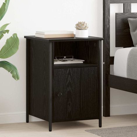 Bedside Cabinet Black Oak 40 x 42 x 60 cm Engineered Wood vidaXL (1/5)