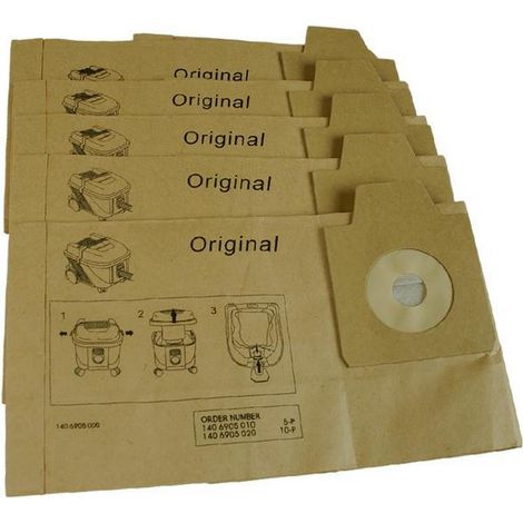 Ersatzteil - 10er Pack Staubsaugerbeutel -  - NILFISK, ELECTROLUX, SIPLEC, VOLTA