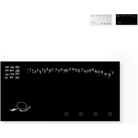 Magnetische Wandtafel mit Schlüsselhalter Mini Krok - Schwarz (1/5)