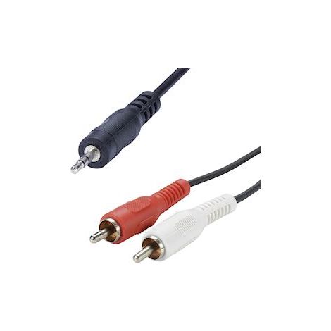 Cordon Jack 3,5mm Male/2x RCA Male 5m Erard 721526